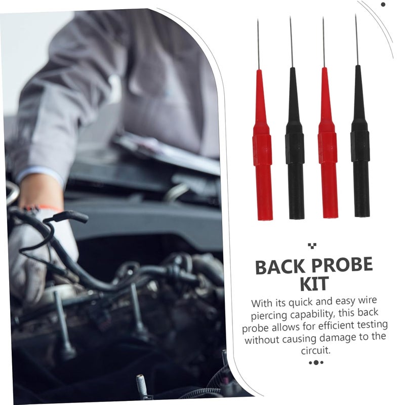 4Pcs Automotive Multimeter Test Probes Kit with Needle Pin Back Probes for Accurate Circuit Testing - Image 2